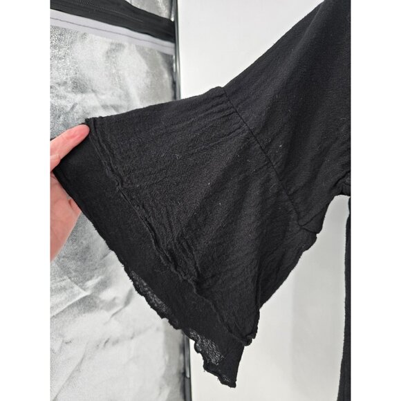 Sea Breeze of California Size Small Womens Top Black Bell Sleeve Boho Shirt NWT - Picture 5 of 6